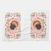 Thanksgiving Turkije en val Leaves Theedoek (Horizontaal)