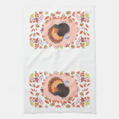 Thanksgiving Turkije en val Leaves Theedoek (Verticaal)