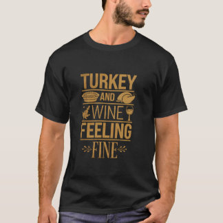 Thanksgiving Turkije en wijnboete T-shirt