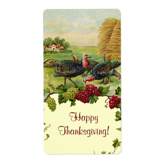 Thanksgiving Turkije Etiket (Voorkant)