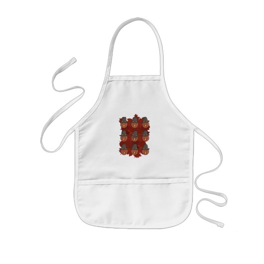 Thanksgiving Turkije Face Emoji Gift Kinder Schort (Voorkant)
