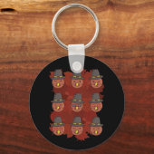 Thanksgiving Turkije Face Emoji Gift Sleutelhanger (Voorkant)
