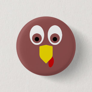 Thanksgiving Turkije Face Ronde Button 3,2 Cm