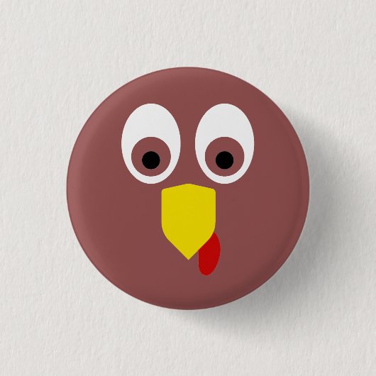 Thanksgiving Turkije Face Ronde Button 3,2 Cm (Voorkant)