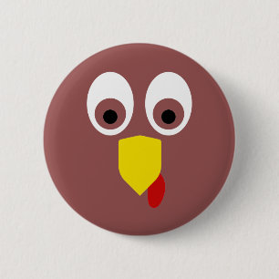 Thanksgiving Turkije Face Ronde Button 5,7 Cm