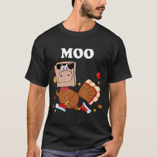Thanksgiving Turkije Fake Koe Moo Thanksgiving Tur T-shirt