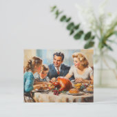 Thanksgiving  Turkije Familiediner Briefkaart (Staand voorkant)