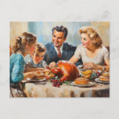 Thanksgiving  Turkije Familiediner Briefkaart (Voorkant)