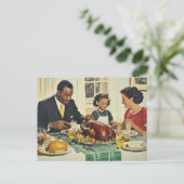 Thanksgiving  Turkije Familiediner Briefkaart (Staand voorkant)