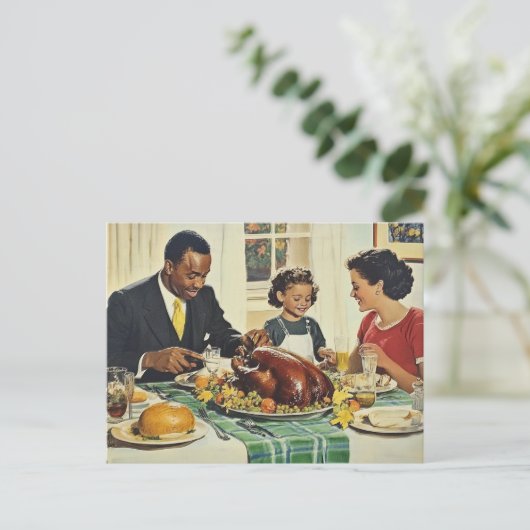 Thanksgiving  Turkije Familiediner Briefkaart (Staand voorkant)