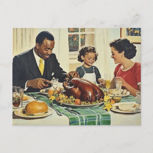 Thanksgiving  Turkije Familiediner Briefkaart (Voorkant)