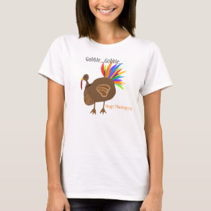 Thanksgiving Turkije Feathers Gobble Gobble T-shirt