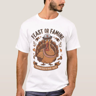Thanksgiving Turkije "Feest of Hongersnood" Ontwer T-shirt