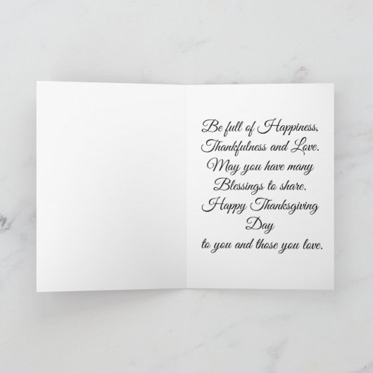  Thanksgiving Turkije Feestdagen Kaart (Binnen)