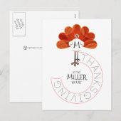 Thanksgiving Turkije Feestdagenkaart (Voorkant / Achterkant)