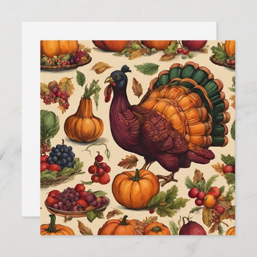  Thanksgiving Turkije Feestdagenkaart (Voorkant / Achterkant)