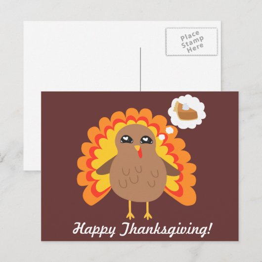 Thanksgiving Turkije Feestdagenkaart (Voorkant / Achterkant)