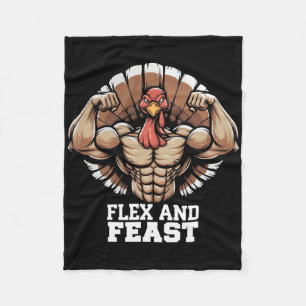 Thanksgiving Turkije Flex en Feest Motivatie Gym Fleece Deken