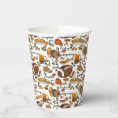 Thanksgiving, Turkije, Football Bier Pumpkin Pie Papieren Bekers (Links)