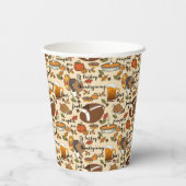 Thanksgiving, Turkije, Football bietenpompoen Pa Papieren Bekers (Achterkant)