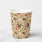 Thanksgiving, Turkije, Football bietenpompoen Pa Papieren Bekers (Rechts)