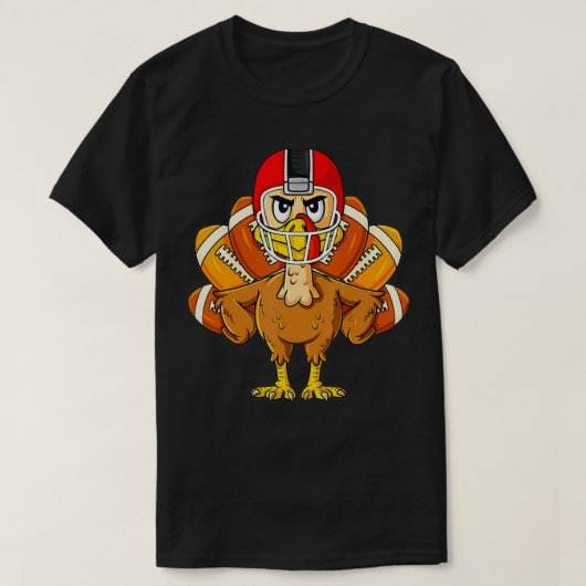 Thanksgiving Turkije Football Player Funny Boys Gi T-shirt (Design voorkant)