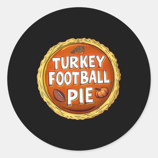 Thanksgiving Turkije Football Pompoen Pie Food Spo Ronde Sticker (Voorkant)
