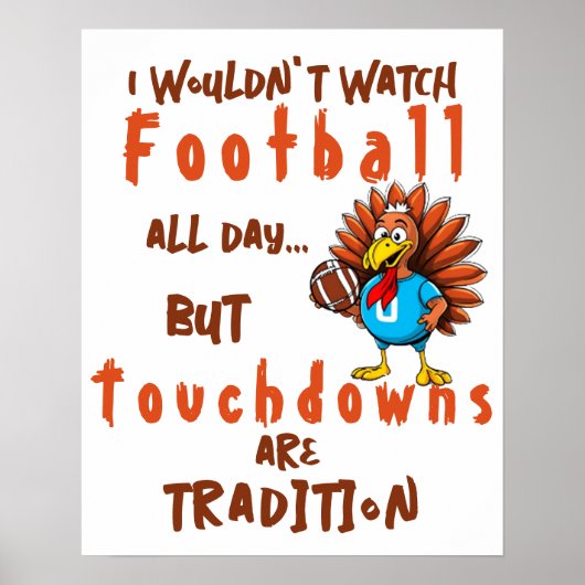 Thanksgiving Turkije Football Poster (Voorkant)