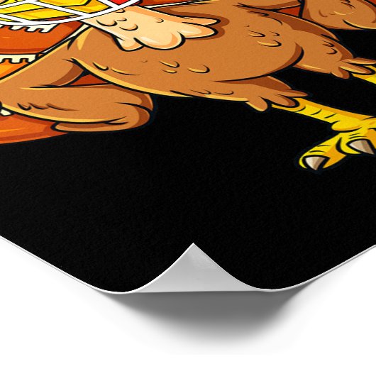 Thanksgiving Turkije Football Speler Fun Boys Meis Poster (Hoek)