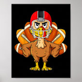 Thanksgiving Turkije Football Speler Fun Boys Meis Poster (Voorkant)