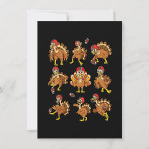 Thanksgiving Turkije Football spelers Quarterback  Kaart