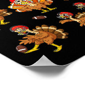 Thanksgiving Turkije Football spelers Quarterback  Poster (Hoek)