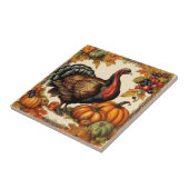  Thanksgiving Turkije, fruit en pompoenen Tegeltje (Zijkant)