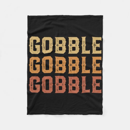 Thanksgiving Turkije Fun Gobble Mannen B Fleece Deken (Voorkant)