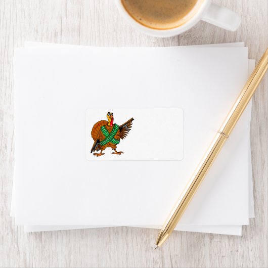 Thanksgiving Turkije Funny Address Stickers (Insitu)