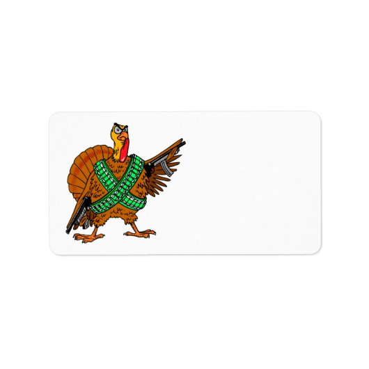 Thanksgiving Turkije Funny Address Stickers (Voorkant)