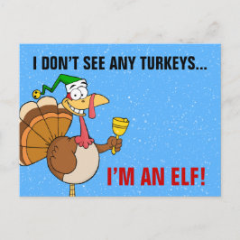 Thanksgiving Turkije Funny Disguise voor Kerstmis Feestdagenkaart