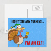 Thanksgiving Turkije Funny Disguise voor Kerstmis Feestdagenkaart (Voorkant / Achterkant)