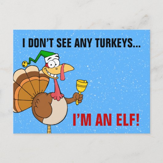 Thanksgiving Turkije Funny Disguise voor Kerstmis Feestdagenkaart (Voorkant)