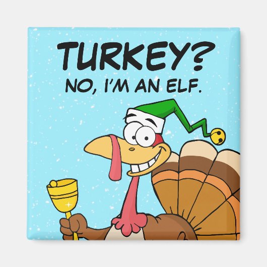 Thanksgiving Turkije Funny Disguise voor Kerstmis Magneet (Voorkant)