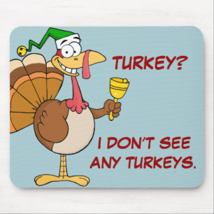 Thanksgiving Turkije Funny Disguise voor Kerstmis Muismat