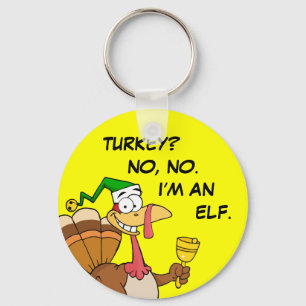 Thanksgiving Turkije Funny Disguise voor Kerstmis Sleutelhanger