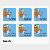 Thanksgiving Turkije Funny Disguise voor Kerstmis Vierkante Sticker (Vel)