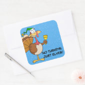 Thanksgiving Turkije Funny Disguise voor Kerstmis Vierkante Sticker (Envelop)