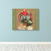 Thanksgiving Turkije Funny groeten Canvas Afdruk (Insitu (Houten vloer))