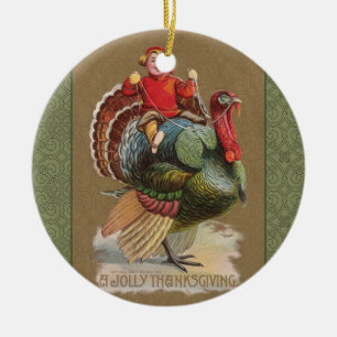 Thanksgiving Turkije Funny  groeten Keramisch Ornament