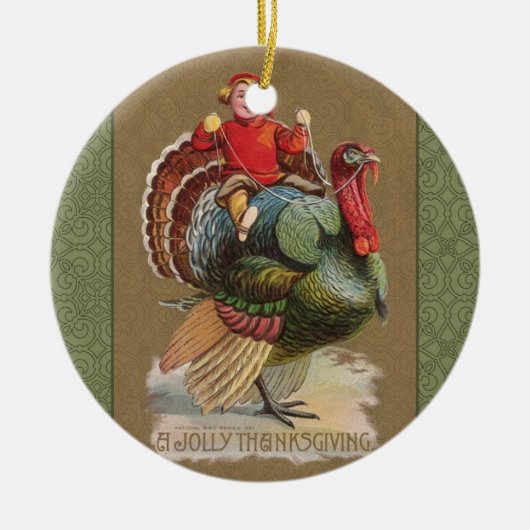 Thanksgiving Turkije Funny  groeten Keramisch Ornament (Voorkant)