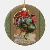 Thanksgiving Turkije Funny  groeten Keramisch Ornament (Achterkant)