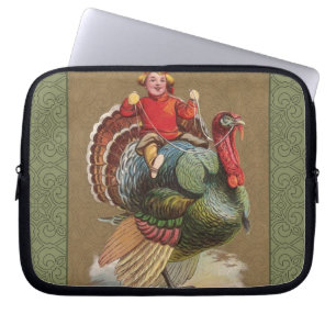 Thanksgiving Turkije Funny  groeten Laptop Sleeve