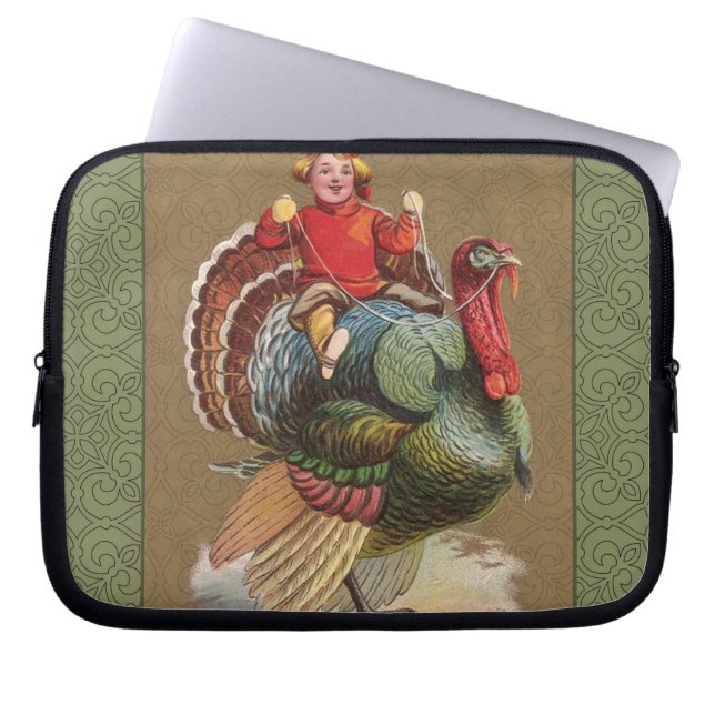 Thanksgiving Turkije Funny  groeten Laptop Sleeve (Voorkant)